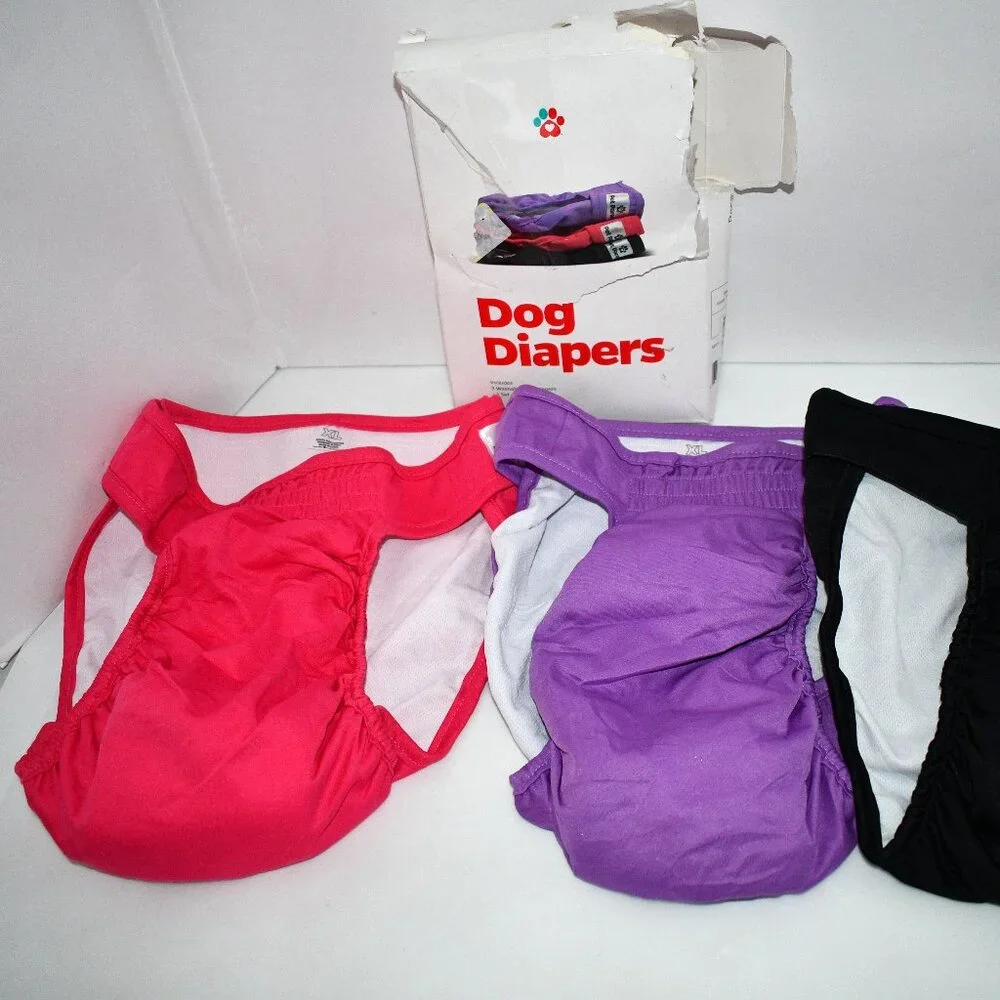 Pet Parents Premium Washable Female Dog Diapers 3 pack-Size: XLarge NIB Purple,